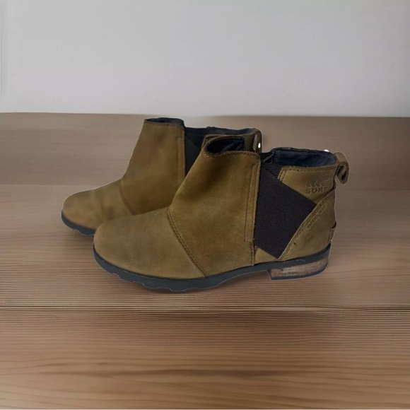 Sorel Boots Emelie Chelsea Ankle Bootie Brown Leather Womens Size 7.5 - Picture 3 of 9